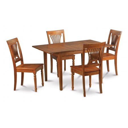 East West Furniture 7 Piece Kitchen Nook Dining Set-Kitchen Table 6 Chairs For Dining Room MLPL7-SBR-W